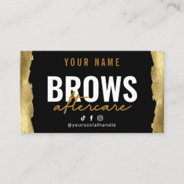 Moderne Gold Brows Aftercare Card Visitekaartje