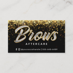 Moderne Gold Brows Aftercare PMU-kaart Visitekaartje