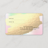 Moderne Gold Brush Stroke Holographic Aanbevelingskaartje (Achterkant)