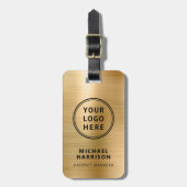 Moderne Gold Business Logo QR-code Bagagelabel (Voorkant verticaal)
