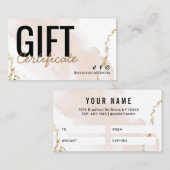 Moderne Gold Cadeaubon Visitekaartje (Voorkant / Achterkant)