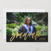 Moderne Gold Calligrafie 2 Foto Afstuderen Kaart (Voorkant)