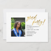 Moderne Gold Calligrafie 2 Foto Afstuderen Kaart (Achterkant)