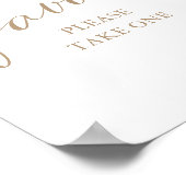 Moderne Gold Calligraphy Baby shower Favors Sign Poster (Hoek)