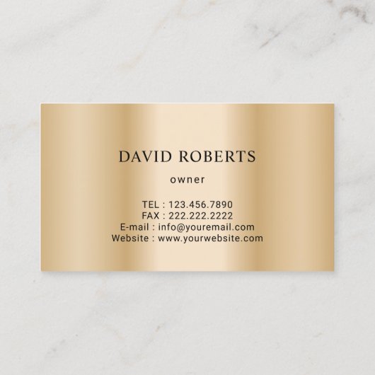 Moderne Gold Cleaning Service Visitekaartje (Achterkant)