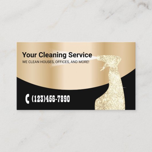 Moderne Gold Cleaning Service Visitekaartje (Voorkant)