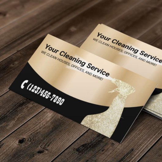 Moderne Gold Cleaning Service Visitekaartje