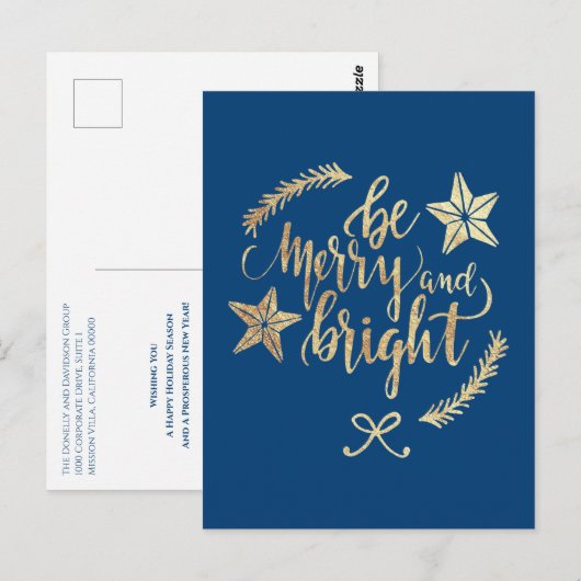 Moderne Gold Client Appreciation Holiday Briefkaart (Voorkant / Achterkant)