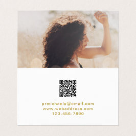 Moderne Gold Color Lettering met QR Code Foto Visitekaartje