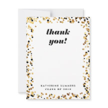 Moderne Gold Confetti Afstuderen Hartelijk dank