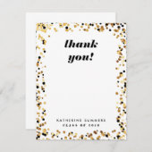 Moderne Gold Confetti Afstuderen Hartelijk dank Bedankkaart (Voorkant / Achterkant)