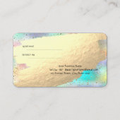 Moderne Gold Confetti, Gold Brush Stroke Holograph Aanbevelingskaartje (Achterkant)