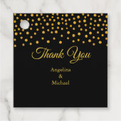 Moderne Gold Confetti Hartelijk dank Bedankjes Labels (Voorkant)