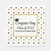 Moderne Gold Congrats Afstuderen Class of 2023 Servet (Voorkant)