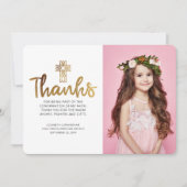 Moderne Gold Cross - Fotobevestiging Hartelijk dan Bedankkaart (Voorkant)
