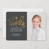 Moderne Gold Cross - Fotobevestiging Hartelijk dan Bedankkaart (Voorkant)