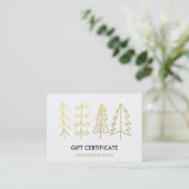 Moderne Gold Cute-kerstbomen, cadeaubon Kortingskaartje (Staand voorkant)
