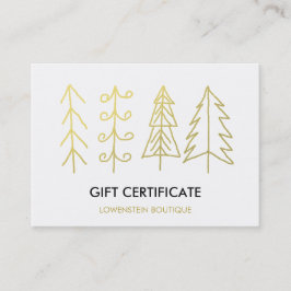 Moderne Gold Cute-kerstbomen, cadeaubon Kortingskaartje