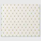 Moderne Gold Deer & Heart met kerstcadeau Cadeaupapier (Vlak)