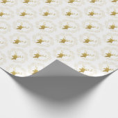 Moderne Gold Deer & Heart met kerstcadeau Cadeaupapier (Hoek)