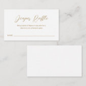 Moderne Gold Diaper Raffle Simple Baby shower Informatiekaartje (Voorkant / Achterkant)