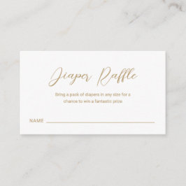 Moderne Gold Diaper Raffle Simple Baby shower Informatiekaartje