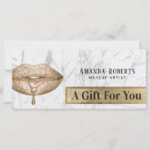 Moderne Gold Drip Lips Salon Cadeaubonnen (Voorkant)