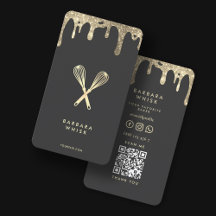 Moderne Gold Drip Whisk Bakery Pastry Caterer