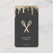 Moderne Gold Drip Whisk Bakery Pastry Caterer Visitekaartje (Voorkant)