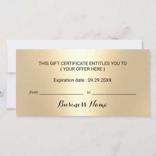 Moderne Gold Drivers Salon & Spa Cadeaubonnen (Achterkant)