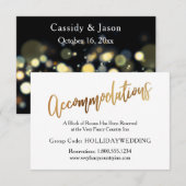 Moderne Gold- en bokeh-weddenschappen Informatiekaartje (Voorkant / Achterkant)