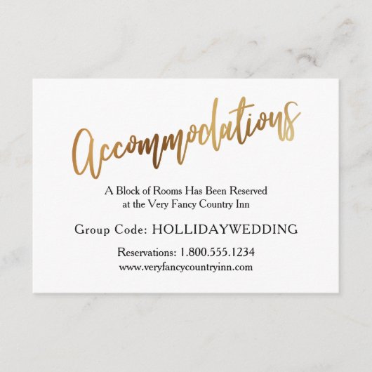 Moderne Gold- en bokeh-weddenschappen Informatiekaartje (Voorkant)