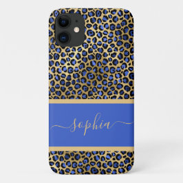 Moderne Gold- en Royal Leopard-printer op maat  Case-Mate iPhone Case