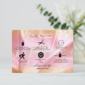 Moderne Gold- en roze Glitter-kaarszorg Bedankkaart (Staand voorkant)