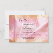 Moderne Gold- en roze Glitter-kaarszorg Bedankkaart (Achterkant)