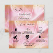 Moderne Gold- en roze Glitter-kaarszorg Bedankkaart (Voorkant / Achterkant)