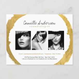 Moderne Gold- en White Makeup-artistieke Comp-kaar Briefkaart