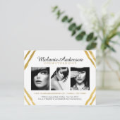 Moderne Gold- en White Makeup-artistieke Comp-kaar Briefkaart (Staand voorkant)
