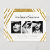 Moderne Gold- en White Makeup-artistieke Comp-kaar Briefkaart (Voorkant / Achterkant)
