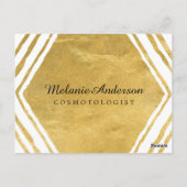 Moderne Gold- en White Makeup-artistieke Comp-kaar Briefkaart (Achterkant)
