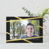 Moderne Gold- en zwarte klasse van foto-uitvinding Kaart (Staand voorkant)