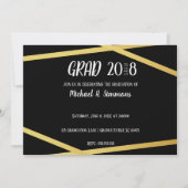 Moderne Gold- en zwarte klasse van foto-uitvinding Kaart (Achterkant)