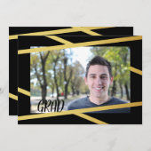 Moderne Gold- en zwarte klasse van foto-uitvinding Kaart (Voorkant / Achterkant)