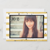 Moderne Gold- en zwarte klasse van foto-uitvinding Kaart (Voorkant)