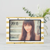 Moderne Gold- en zwarte klasse van foto-uitvinding Kaart (Staand voorkant)