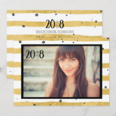 Moderne Gold- en zwarte klasse van foto-uitvinding Kaart (Voorkant / Achterkant)