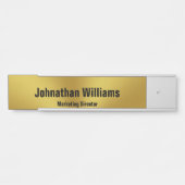 Moderne Gold- en zwarte naam en titel Kantoor Deurbordje (Voorkant)