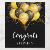 Moderne Gold- en zwarte pensionering Wijn Etiket (Enkel label)