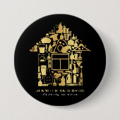 Moderne Gold- en zwarte reinigingsservices Ronde Button 7,6 Cm (Voorkant)