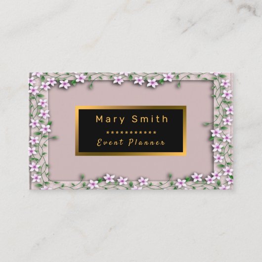 Moderne Gold Event Voeg Jouw tekst toe Visitekaartje (Voorkant)